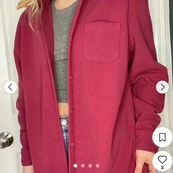 LL Bean Shirt Jacket Womens Fleece Overshirt Size XL - Picture 3 of 5